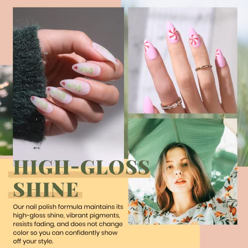 Beetles 20 Pcs Gel Nail Polish Kit, Pastel Pink Yellow Blue Red Glitter Nude ...