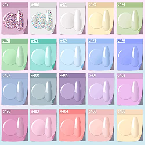 Beetles 20Pcs Gel Nail Polish Kit, with Glossy & Matte Top Coat and Base Coat...