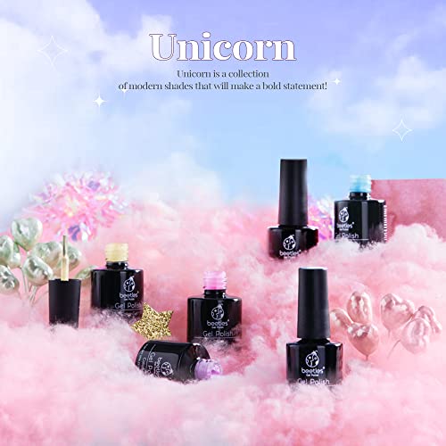 Beetles 23 Pcs Gel Nail Polish Kit, Unicorn Collection Pastel Pink Yellow Blu...