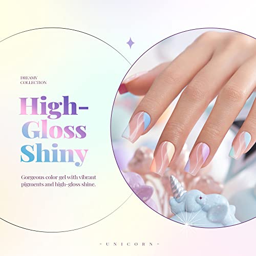 Beetles 23 Pcs Gel Nail Polish Kit, Unicorn Collection Pastel Pink Yellow Blu...