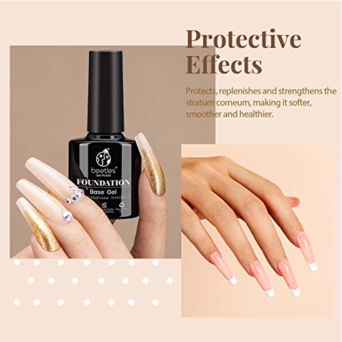 Beetles 3pcs 7.5ml Gel Top Coat Base Coat & Cuticle Oil Set, No Wipe Top Gel ...