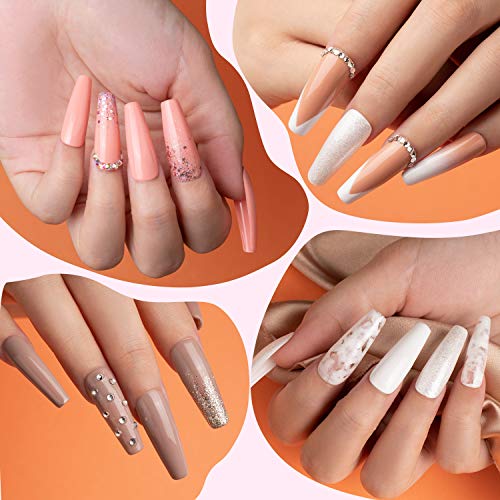 Beetles 8 Colors Nude Pinks Gel Nail Polish Kit with 720 Pcs AB Round Crystal...