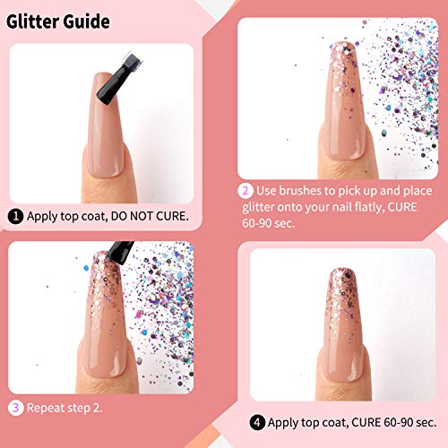 Beetles 8 Colors Nude Pinks Gel Nail Polish Kit with 720 Pcs AB Round Crystal...