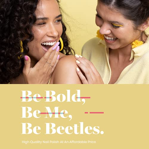 Beetles Black Gold Glitter Gel Nail Polish Set - 6 Colors White Silver Rose G...