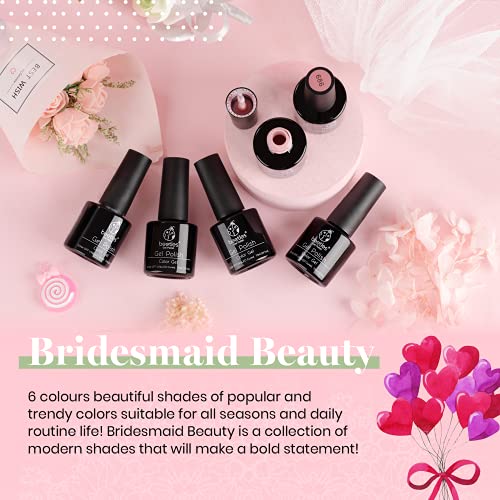 Beetles Bridesmaid Beauty Classic Gel Nail Polish Set - Nude Gray Pink 6 Colo...