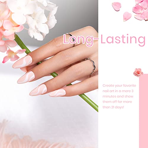 Beetles French White Gel Nail Polish Kit - 6 Pack Nude Pink Glitter Gel Polis...