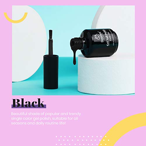 Beetles Gel Nail Polish, 1 Pcs 15ml Audrey Black Color Soak Off Gel Polish Na...