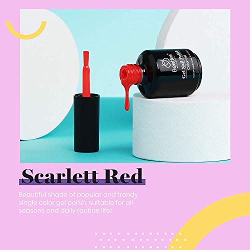 Beetles Gel Nail Polish, 1 Pcs 15ml Red Color Soak Off Gel Polish Nail Art Ma...