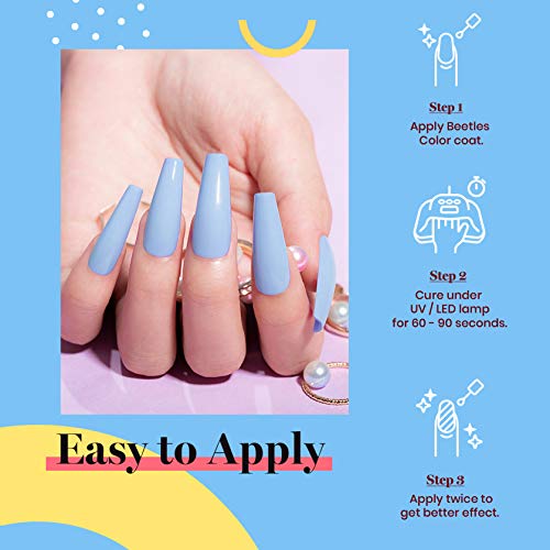 Beetles Gel Nail Polish, 1Pcs 15ML Blue Color Soak Off Gel Polish Nail Art Ma...