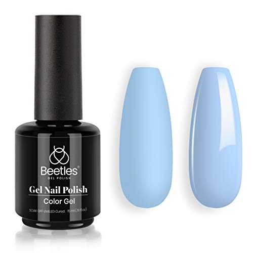 Beetles Gel Nail Polish, 1Pcs 15ML Blue Color Soak Off Gel Polish Nail Art Ma...