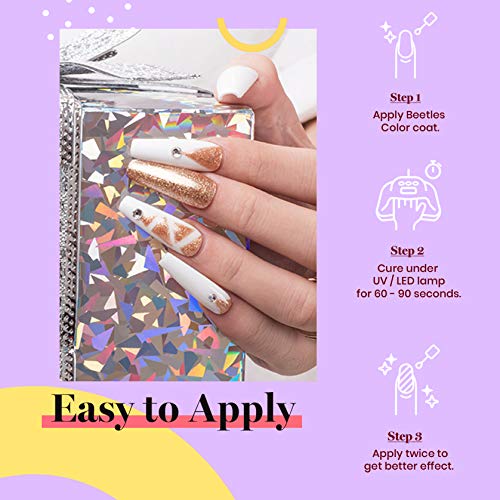 Beetles Gel Nail Polish Kit- 2 Pcs 15ml Black White Colors Gel Polish Set Soa...