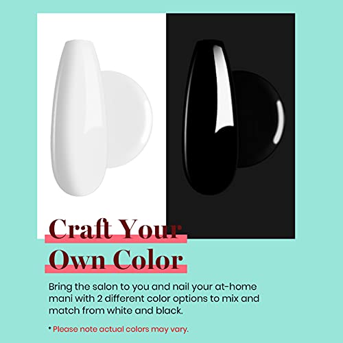 Beetles Gel Nail Polish Kit- 4Pcs 7.5Ml Black White Colors with No Wipe Top C...