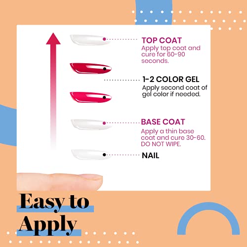 Beetles Gel Nail Polish Kit- 4Pcs 7.5Ml Black White Colors with No Wipe Top C...