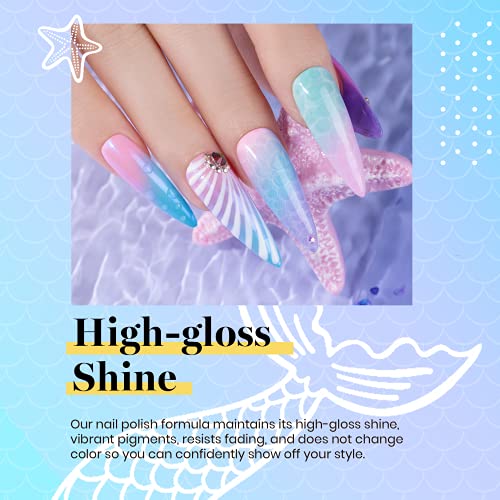 Beetles Gel Nail Polish Kit, Mermaid 20 Colors Soak Off Gel Polish Starter Ki...