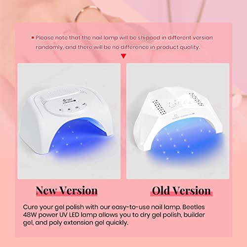 Beetles Gel Nail Polish Kit with U V Light 48W LED Nail Lamp 6 Colors Nude Gr...