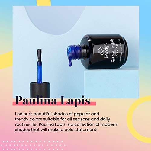Beetles Gel Nail Polish Paulina Lapis Blue Color Soak Off LED Nail Lamp Gel P...
