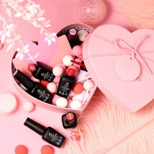 Beetles Gel Nail Polish Set - 6 Colors Pink Rose Red Spring Summer Nail Gel K...