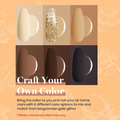 Beetles Gel Nail Polish Set 6 Colors Roasted Chestnuts Collection Chocolate B...