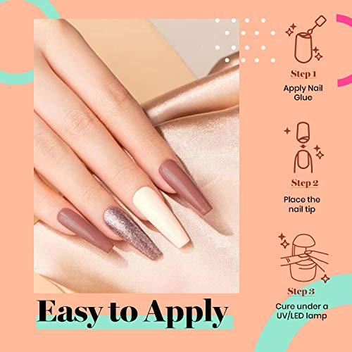 beetles Gel Polish 2 in 1 Nail Glue and Base Gel Kit for Acrylic Nails, 2PCS ...