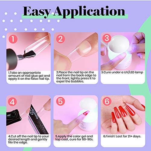 beetles Gel Polish 2 in 1 Nail Glue and Base Gel Kit for Acrylic Nails, 2PCS ...