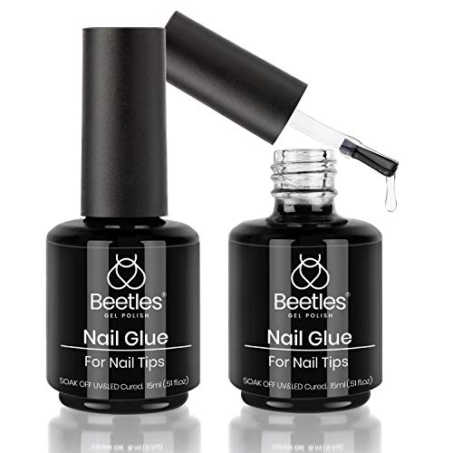 beetles Gel Polish 2 in 1 Nail Glue and Base Gel Kit for Acrylic Nails, 2PCS ...