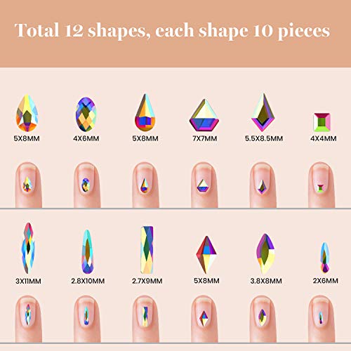 Beetles Gel Polish Nail Art Rhinestones,Crystal Glass AB Rhinestone Gems (120...