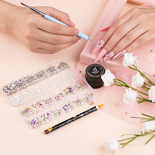 Beetles Gel Polish Nail Art Rhinestones,Crystal Glass AB Rhinestone Gems (120...