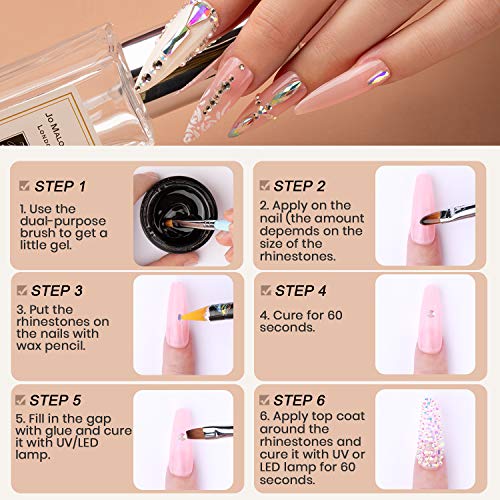 Beetles Gel Polish Nail Art Rhinestones,Crystal Glass AB Rhinestone Gems (120...