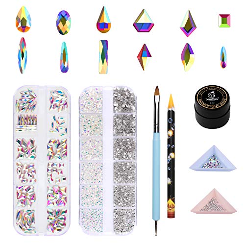 Beetles Gel Polish Nail Art Rhinestones,Crystal Glass AB Rhinestone Gems (120...