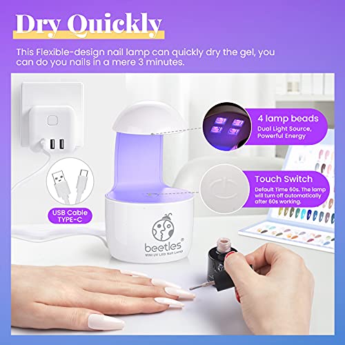 Beetles Mini Nail LED Lamp, Innovative Gel Nail Lamp Manicure UV LED Light fo...