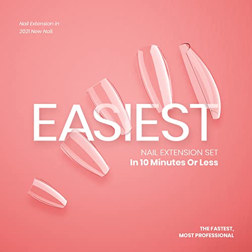 Beetles Nail Tips and Glue Gel Nail Kit, 2 In 1 Nail Gel and Base Gel with 50...