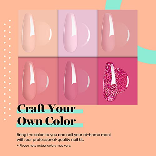Beetles Pastel Pink Confetti Collection Gel Nail Polish Kit with 48W LED Nail...