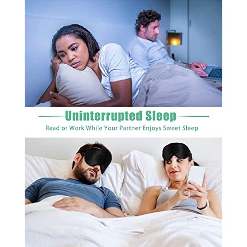 Silk Sleep Mask, 2 Pack 100% Real Natural Pure Silk Eye Mask with Adjustable ...