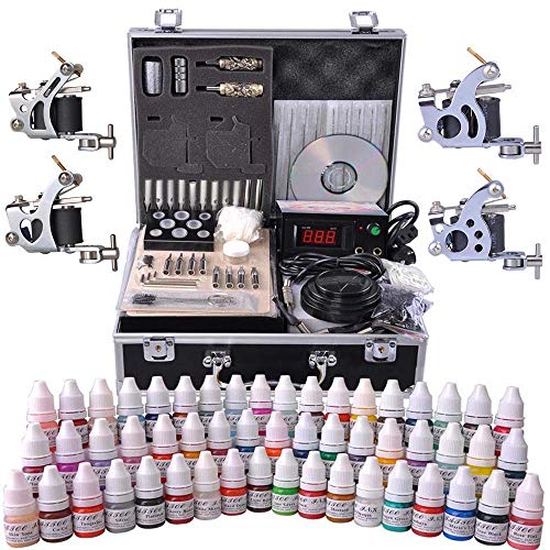 Complete Tattoo Kit 54 Color Ink 4 Machine Guns Tattoo Kits (4 Machine Guns)