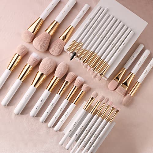 BEILI Makeup Brushes 30Pcs Professional Makeup Brush Set Premium Pink Vegan S...