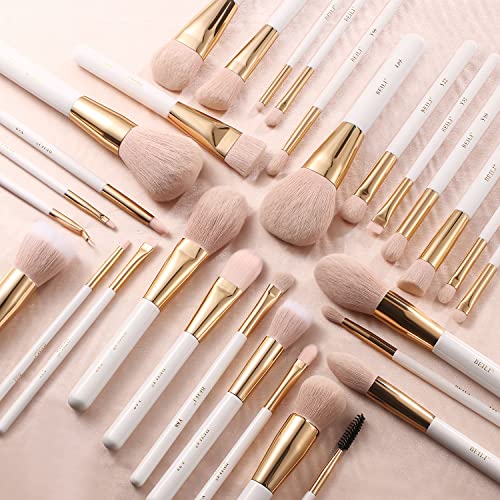 BEILI Makeup Brushes 30Pcs Professional Makeup Brush Set Premium Pink Vegan S...