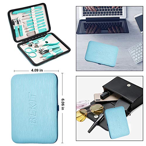 Bekit Manicure Set 18 in 1 Stainless Steel Professional Pedicure Kit Nail Sci...