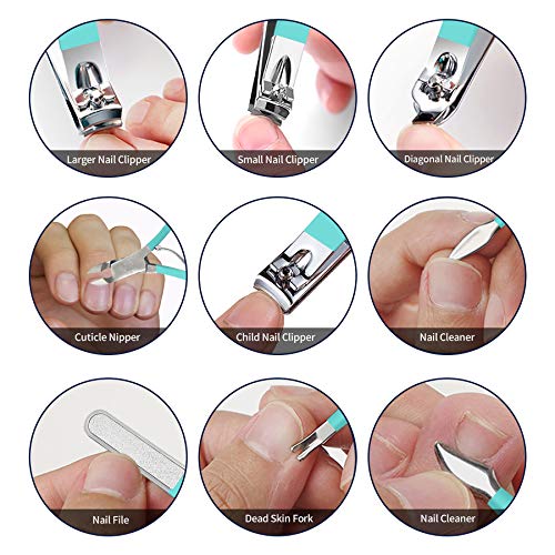 Bekit Manicure Set 18 in 1 Stainless Steel Professional Pedicure Kit Nail Sci...