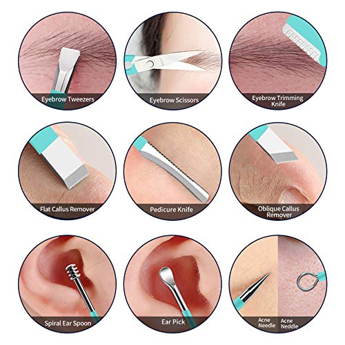 Bekit Manicure Set 18 in 1 Stainless Steel Professional Pedicure Kit Nail Sci...