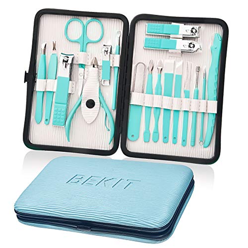 Bekit Manicure Set 18 in 1 Stainless Steel Professional Pedicure Kit Nail Sci...