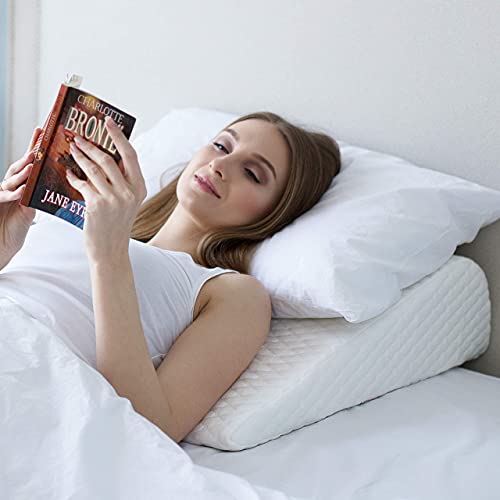 Bed Wedge Pillow | Unique Curved Design for Multi Position Use | Memory Foam ...