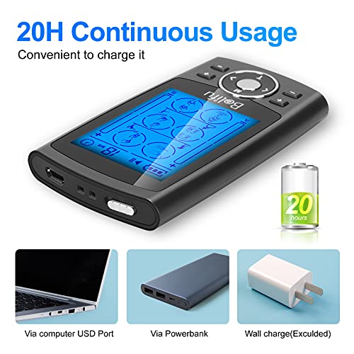 Belifu Dual Channel TENS EMS Unit 16 Modes Muscle Stimulator for Pain Relief ...