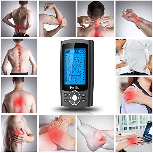Belifu Dual Channel TENS EMS Unit 16 Modes Muscle Stimulator for Pain Relief ...