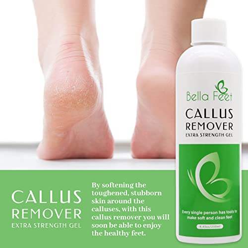 Bella Feet Callus Remover Kit – Extra-Strength Callus Remover Gel with Foot S...