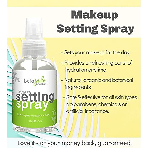Makeup Setting Spray with Organic Green Tea, MSM and DMAE - A Must for Your N...