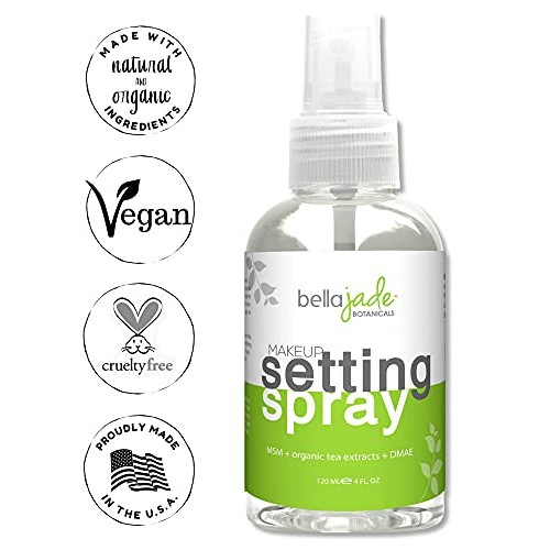 Makeup Setting Spray with Organic Green Tea, MSM and DMAE - A Must for Your N...