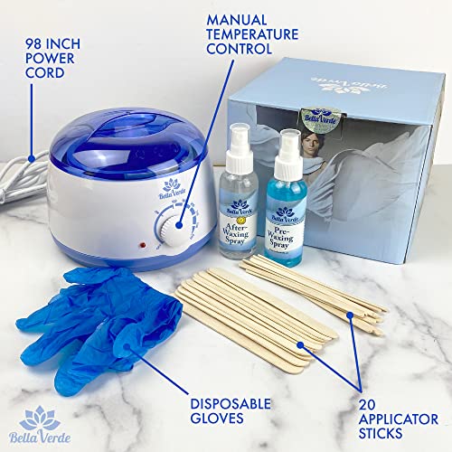 Bella Verde Waxing Kit - Home Wax Kit for Women and Men - Wax Warmer - 5 Pack...