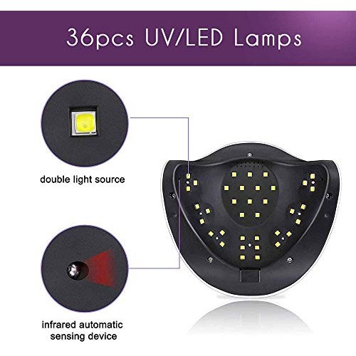 BellaNails Professional UV Light Nail Lamp, 4 Time Presets and Auto Shutoff, ...