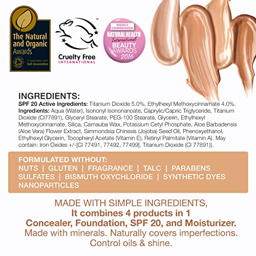 bellapierre BB Cream Derma Renew SPF 20 Tinted Sunscreen, Concealer, Foundati...