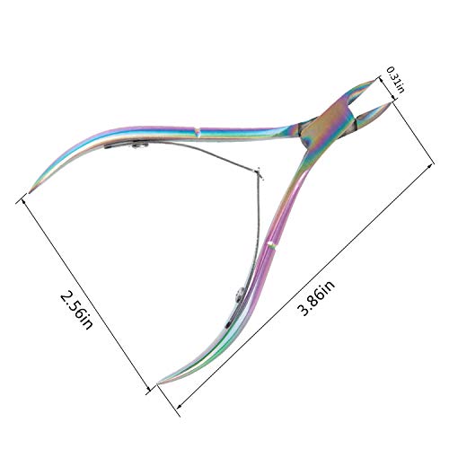 BELLARMOR Rainbow Cuticle Trimmer with Cuticle Pusher, Rainbow Cuticle Nipper...